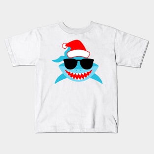 Christmas Shark with Sunglasses Kids T-Shirt